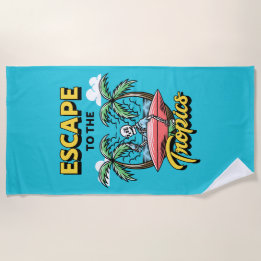Serviette De Plage Échapper au Surf squelette des Tropiques