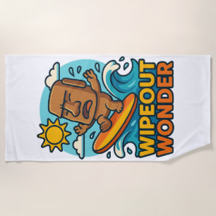 Serviette De Plage Échec du Surf Wipeout Moai Chibi