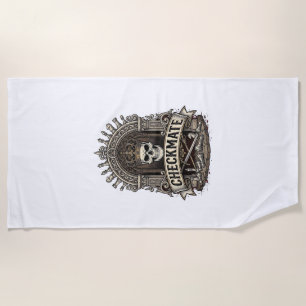 Serviette De Plage Échec et mat Roi Crâne Échecs Vintage