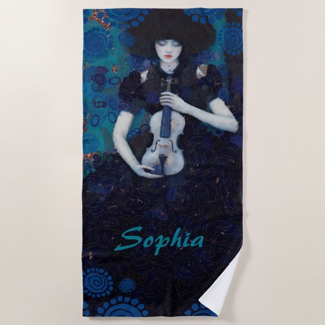 Serviette De Plage Echoes of Silence: A Violin’s Song of Healing (Devant)