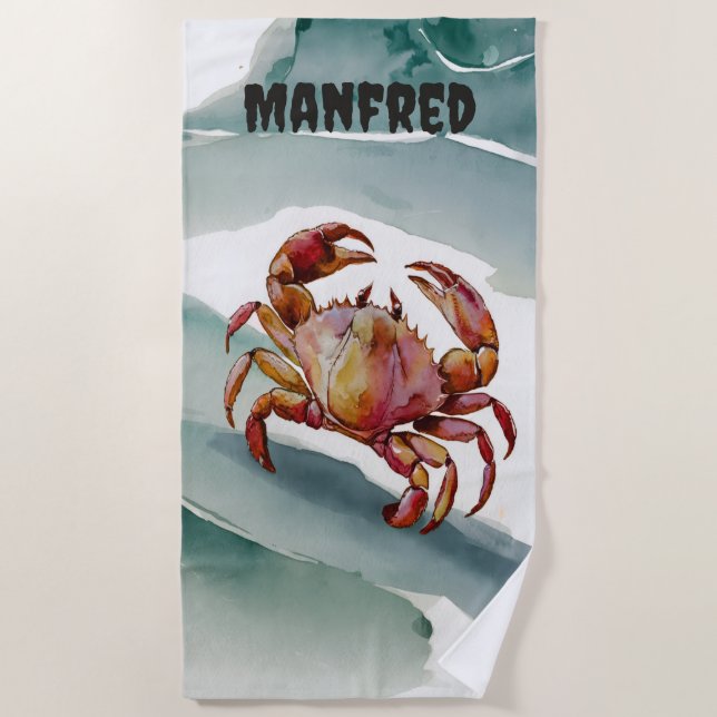 Serviette De Plage Editable Crab (Devant)
