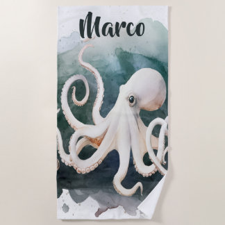 Serviette De Plage Editable Octopus