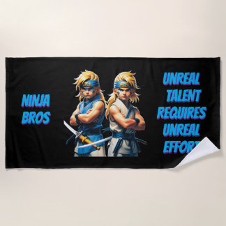 Serviette De Plage Effort irréel des frères Ninja