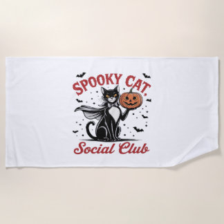Serviette De Plage Éffrayant Cat Social Club PNG - Style Vintage Clas