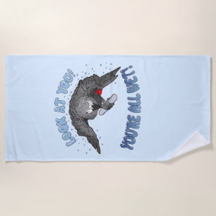 Serviette De Plage Einstein Parrot Vous êtes tous mouillés ! Serviett