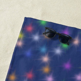 Serviette De Plage Elégant moderne Rainbow dégradé coloré Star