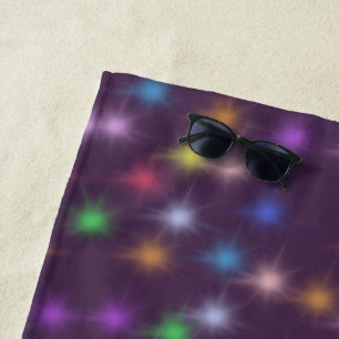 Serviette De Plage Elégant moderne Rainbow dégradé coloré Star