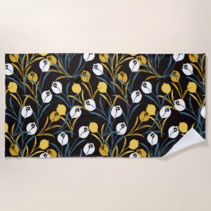 Serviette De Plage Élégant motif floral de Tulipe