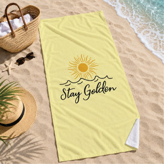 Serviette de plage ElegaStay Golden – Douce, Éléga