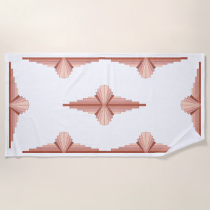 Serviette De Plage Éléments Art déco dans une palette d'or rose