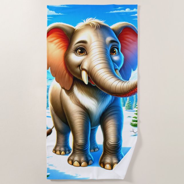 Serviette De Plage Eléphant (Devant)