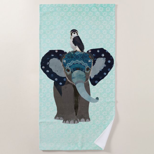 SERVIETTE DE PLAGE ELEPHANT & FALCON (Devant)