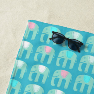 Serviette De Plage Eléphant Motif Aqua Beach Towel