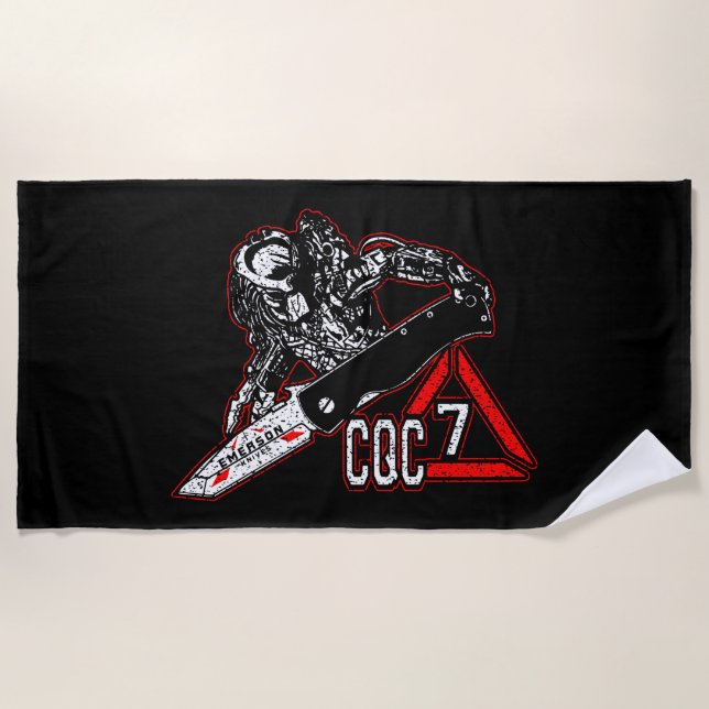 Serviette De Plage Emerson Knives CQC-7 Predator White Golf Towne (Devant)