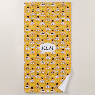 Serviette De Plage Emoji 😊 Faces Jaunes Drôle