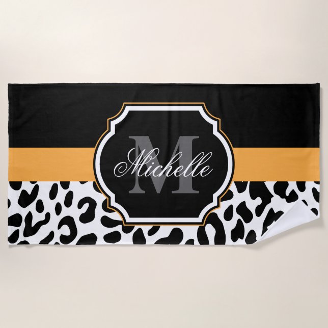 Serviette De Plage Empreinte de léopard (Devant)