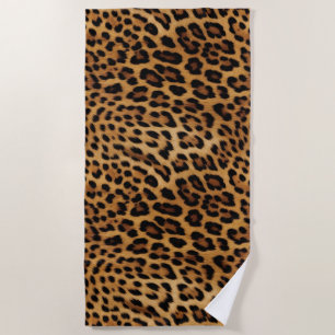 Serviette De Plage Empreinte de léopard Brown chic
