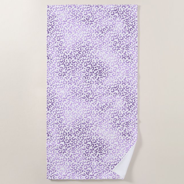 Serviette De Plage Empreinte de léopard pourpre (Devant)