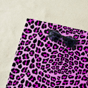Serviette De Plage Empreinte de léopard rose
