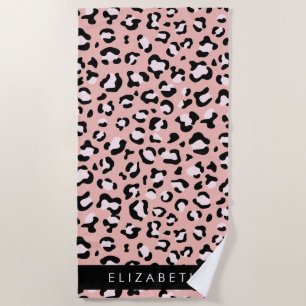 Serviette De Plage Empreinte de léopard, Spots, Leopard Rose, Votre N