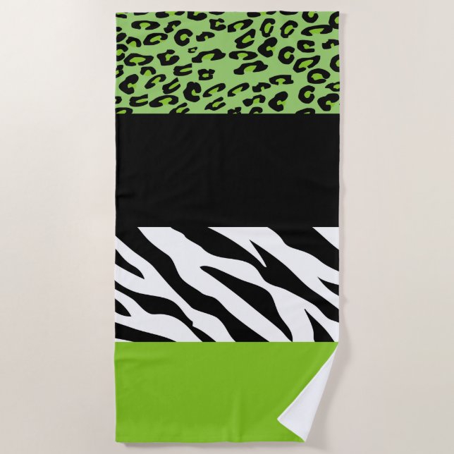 Serviette De Plage Empreinte de léopard, Zebra Print, Poster de anima (Devant)