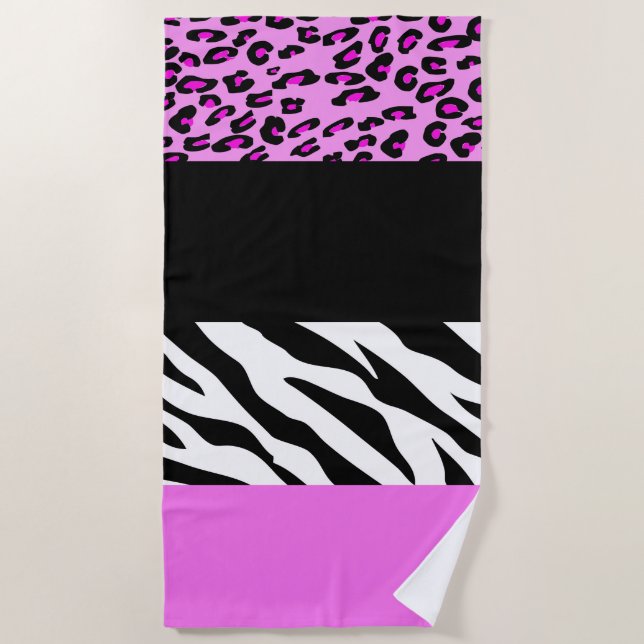 Serviette De Plage Empreinte de léopard, Zebra Print, Poster de anima (Devant)