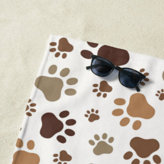 Serviette de plage Empreintes de Patte Boueuses