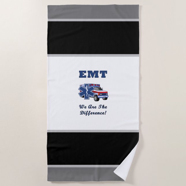 Serviette De Plage EMS d'ambulance     (Devant)
