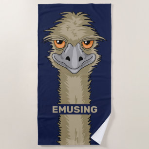 Serviette De Plage Emuser Funny Emu Pun