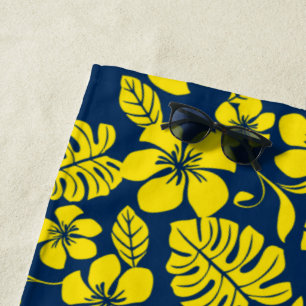 SERVIETTE DE PLAGE EN BIKINI ROSE (MARINE/JAUNE)