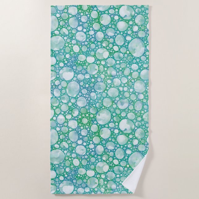 Serviette de plage en mousse de mer turquoise| Pla (Devant)