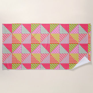 Serviette de plage en patchwork coloré | Été & Vac