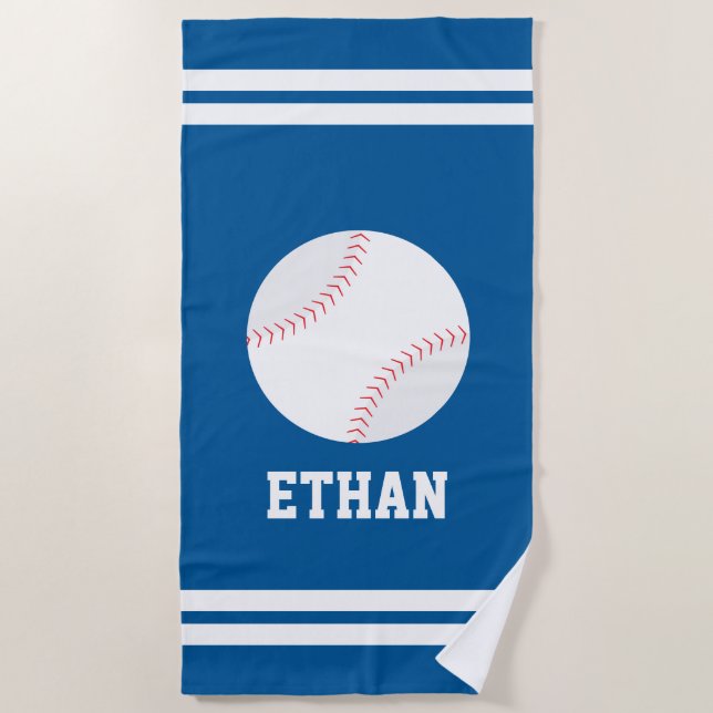 Serviette De Plage Enfants de baseball personnalisés (Devant)