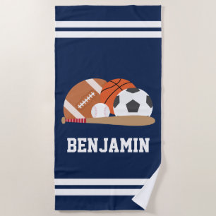 Serviette De Plage Enfants personnalisés de fan de sports