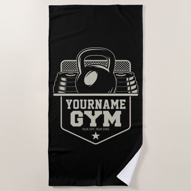 Serviette De Plage Entraîneur de fitness de Kettlebell (Devant)