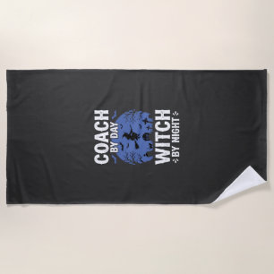 Serviette De Plage Entraîneur Halloween le jour Sorcière la nuit Desi