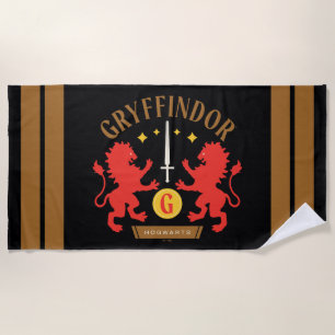 Serviette De Plage Épée graphique double lion de la maison GRYFFINDOR