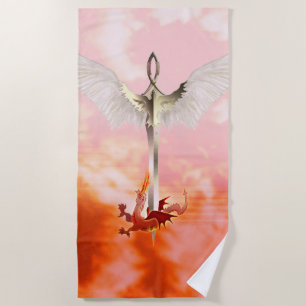 Serviette De Plage Épée Spirituelle & Dragon