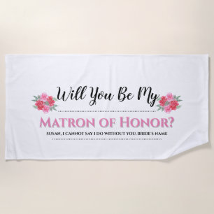 Serviette De Plage Épouser l'aquarelle florale s'est levé "VOUS SERA