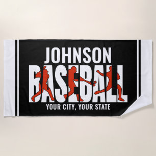 Serviette De Plage Équipe de baseball AJOUTER NOM Champion Joueur de 