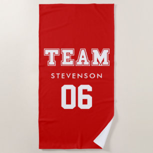 Serviette De Plage Équipe de famille personnalisée