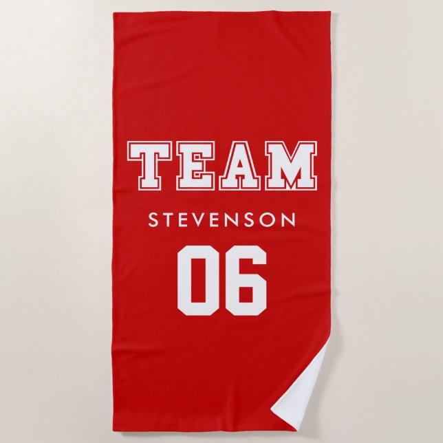 Serviette De Plage Équipe de famille personnalisée (Devant)