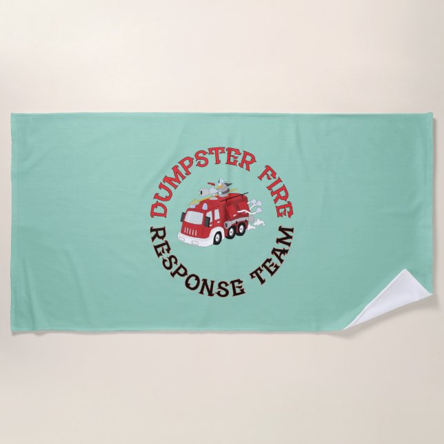Serviette De Plage Équipe d'intervention en feu de benne (Devant)