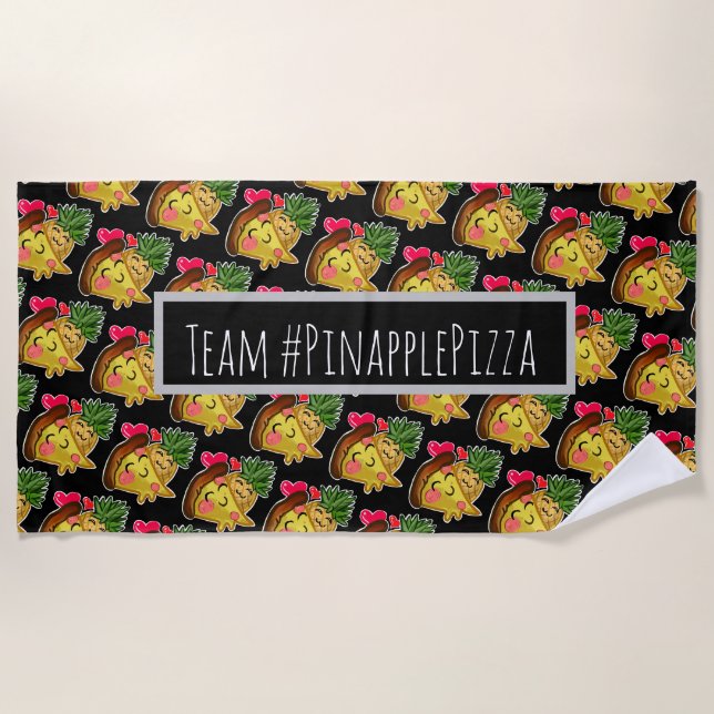 Serviette De Plage Équipe Pinapple Pizza (Devant)