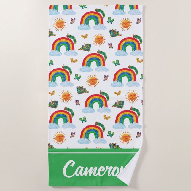 Serviette De Plage Eric Carle | Caterpillar to Rainbow Butfly (Devant)