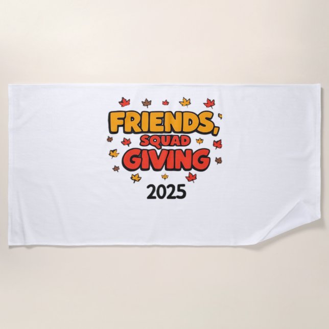 Serviette De Plage Escouade Amis Donnant 2025 Automne Automne Tombe R (Devant)