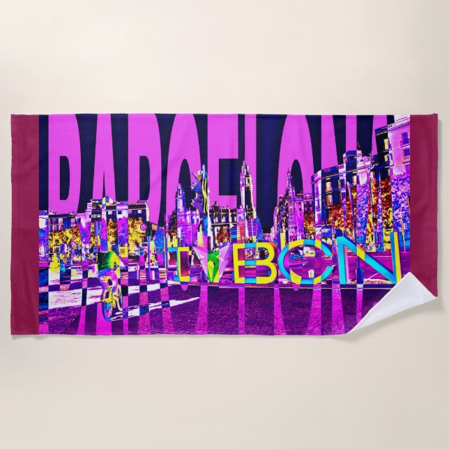 Serviette De Plage espagne barcelone  (Devant)
