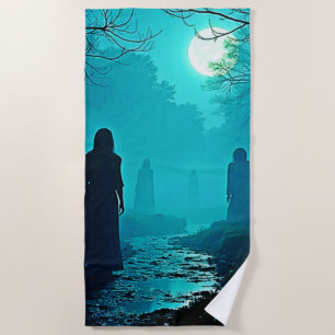 Serviette De Plage Esprits enchantés de la forêt lunaire