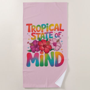Serviette De Plage État tropical de l'esprit Plage d'été Graphique
