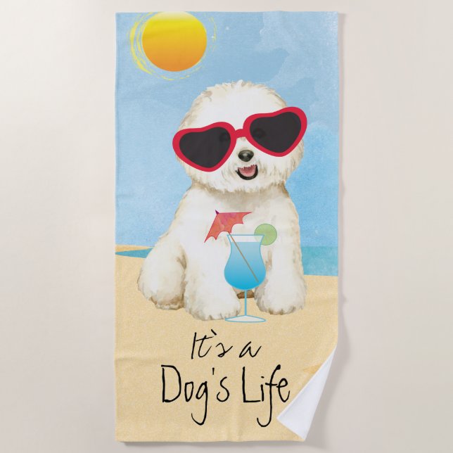 Serviette De Plage Été Bichon Frise (Devant)